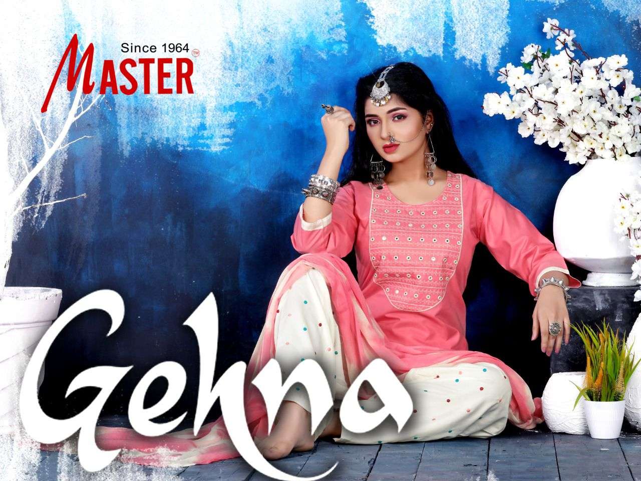 GEHNA PATIYALA BY MASTER HEAVY COTTON TO COTTON NAZMIN DUPATTA READYMADE SUIT CATALOG WHOLESALER BEST RATE