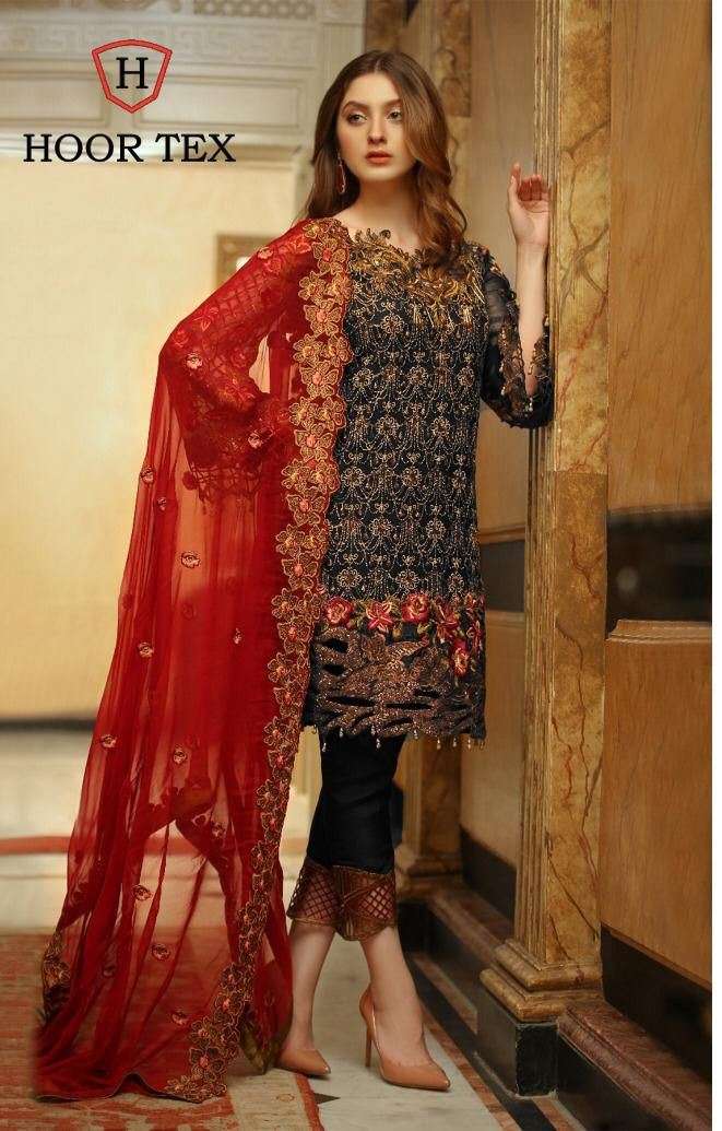 hoor tex 15001 net embroidery heavy georgette pakistani best price salwar kameez