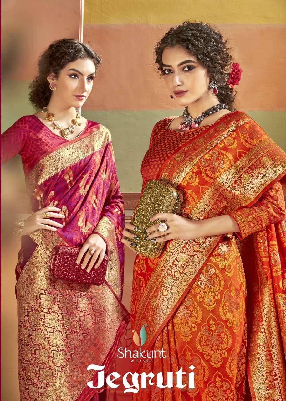 jagruti by shakunt fancy silk exclusive fancy saree wholesaler