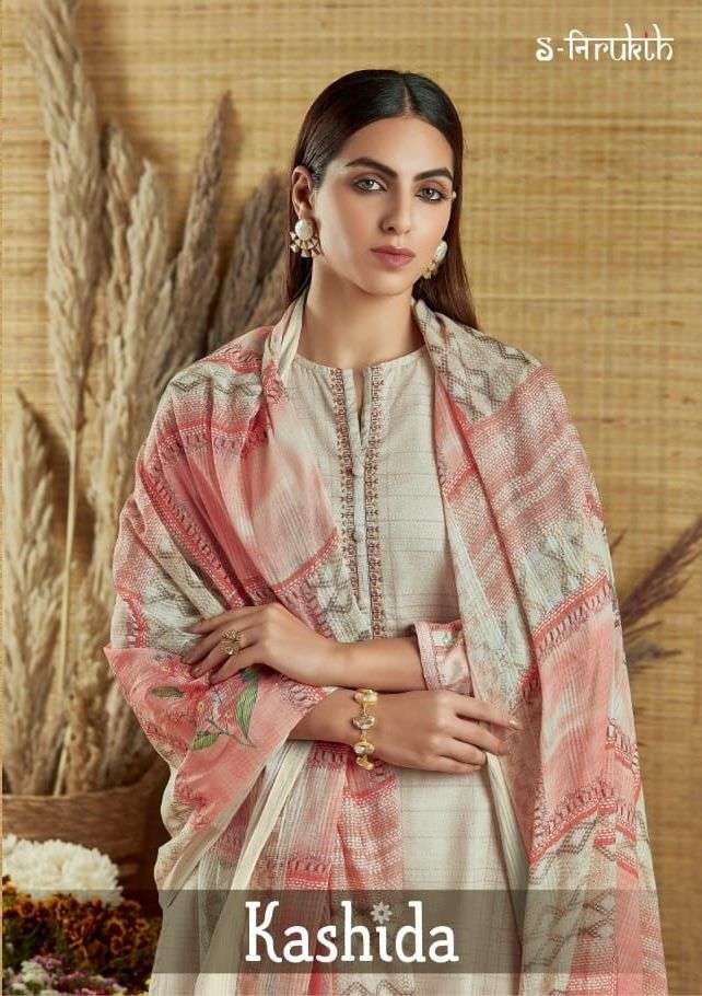 kashida by s nirukth sahiba cambric printed embroidery suit exporter