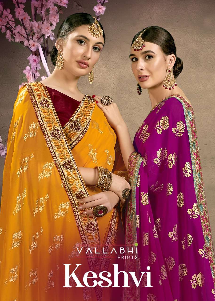 keshvi by vallabhi vichitra dyed fancy saree collection