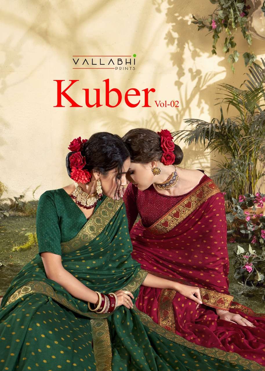 kuber vol 2 by vallabhi vichitra dyed daily wear fancy saree