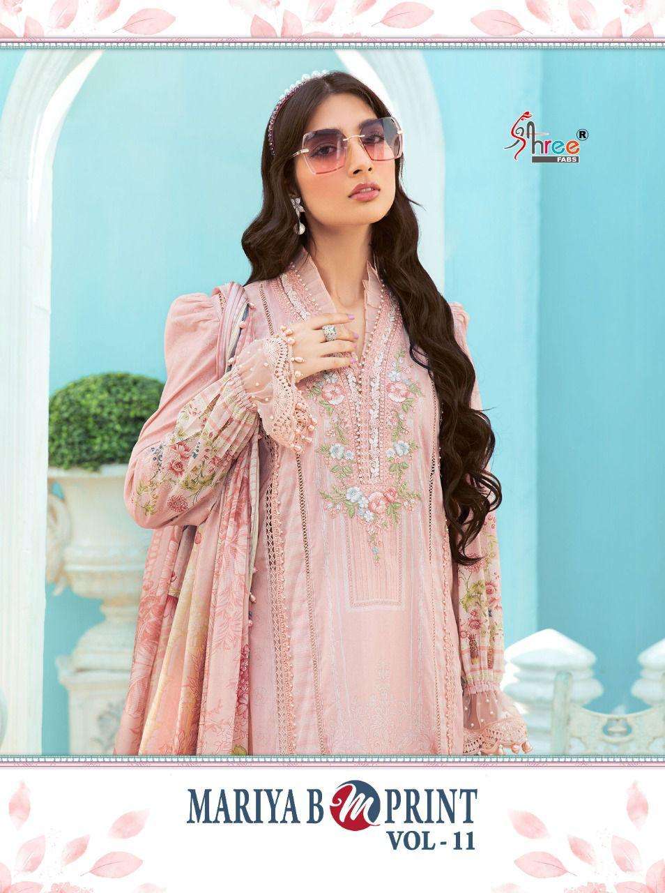 maria b mprint vol 11 by shree fabs cotton work pakistani fancy dresses