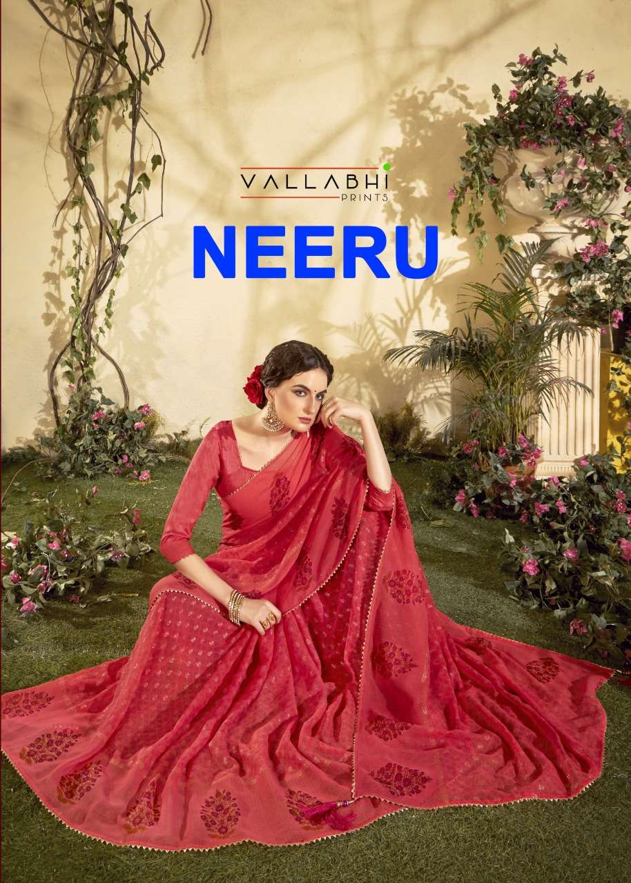 neeru by vallabhi 60 gram chiffon printed sarees