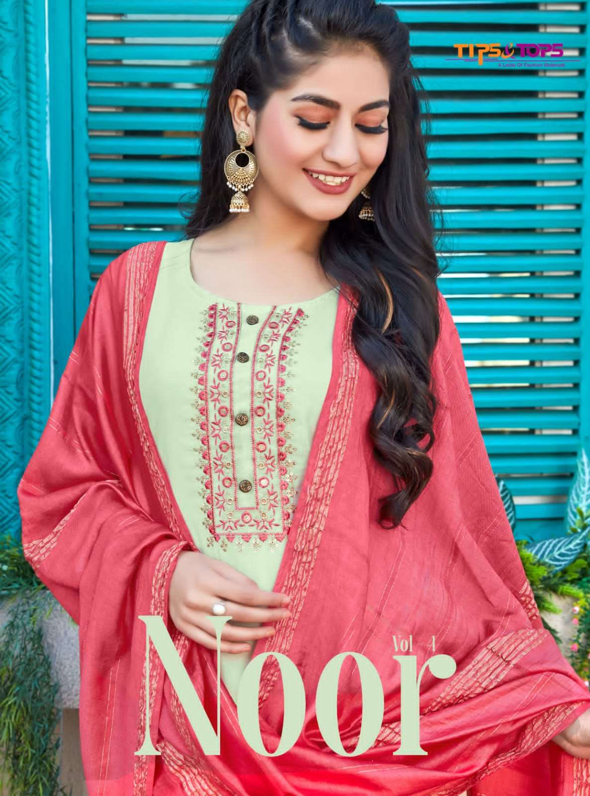 noor vol 4 by tips & tops fancy silk readymade 3 piece collection