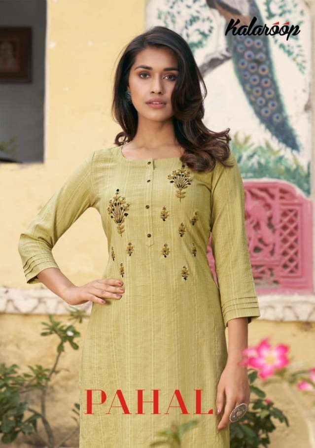 pahal by kalaroop fancy work ladies kurtis