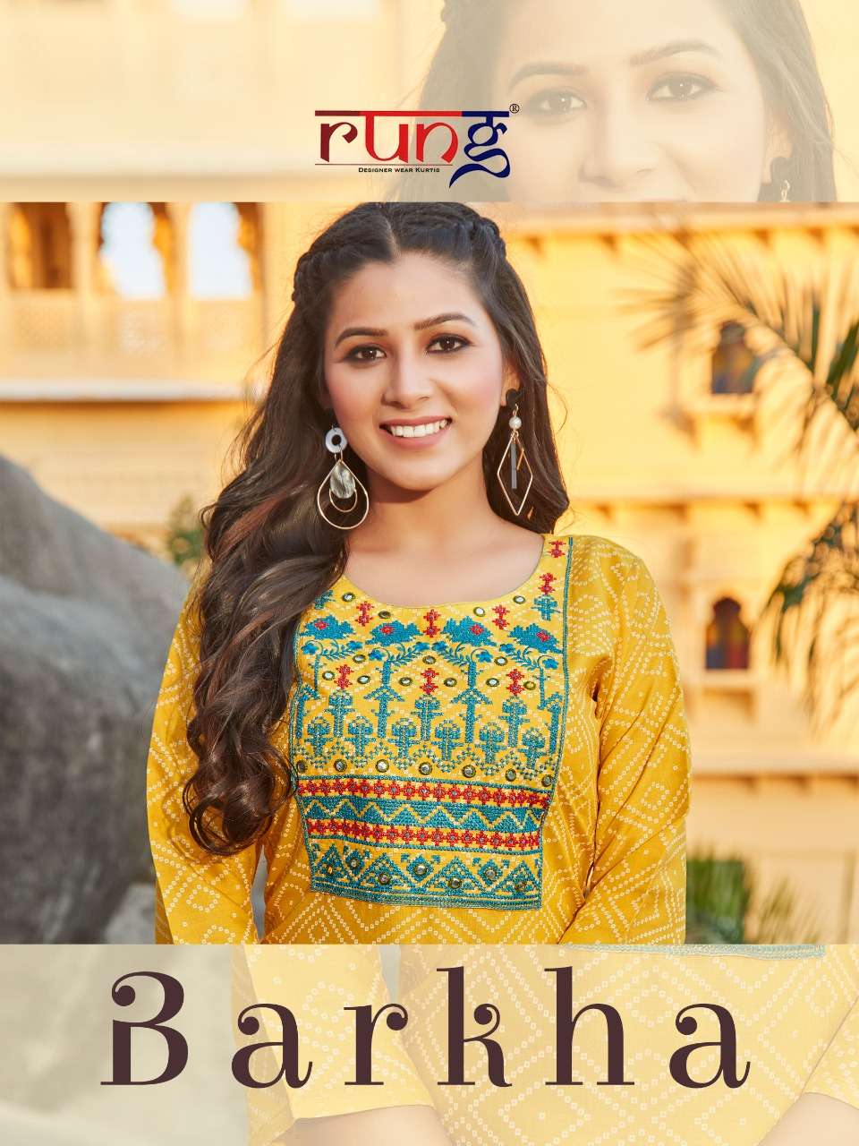 rung present barkha rayon daily wear kurtis