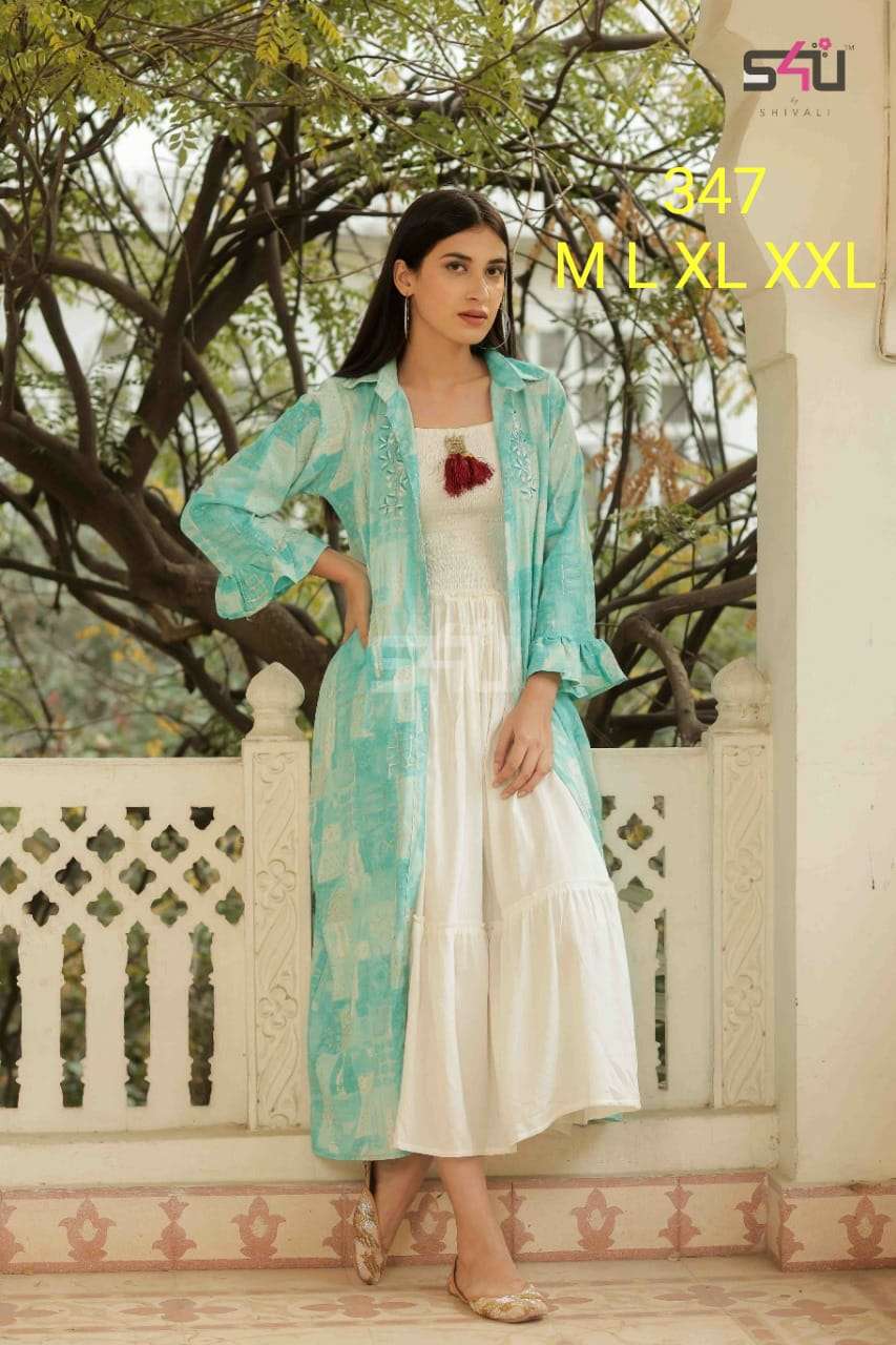 s4u 347 design combo set of kurti with shrug concept 