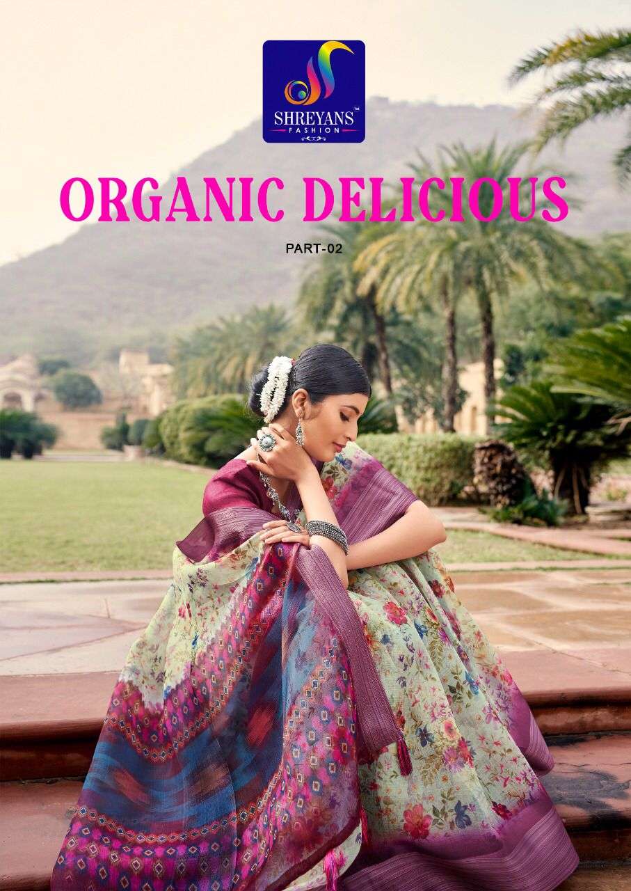 shreyans fashion organic delicious vol 2 organza silk sarees wholesale 