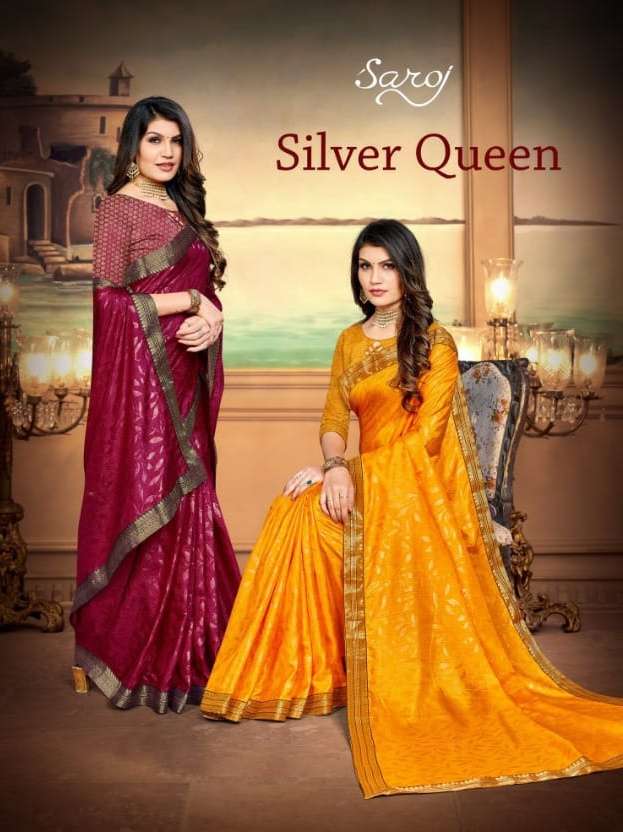 silver queen by saroj casual wear silk fancy sarees