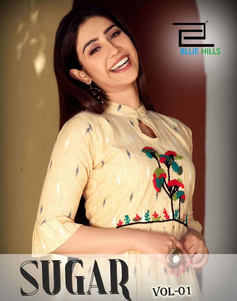 sugar vol 1 by blue hills rayon work fancy kurti gown collection