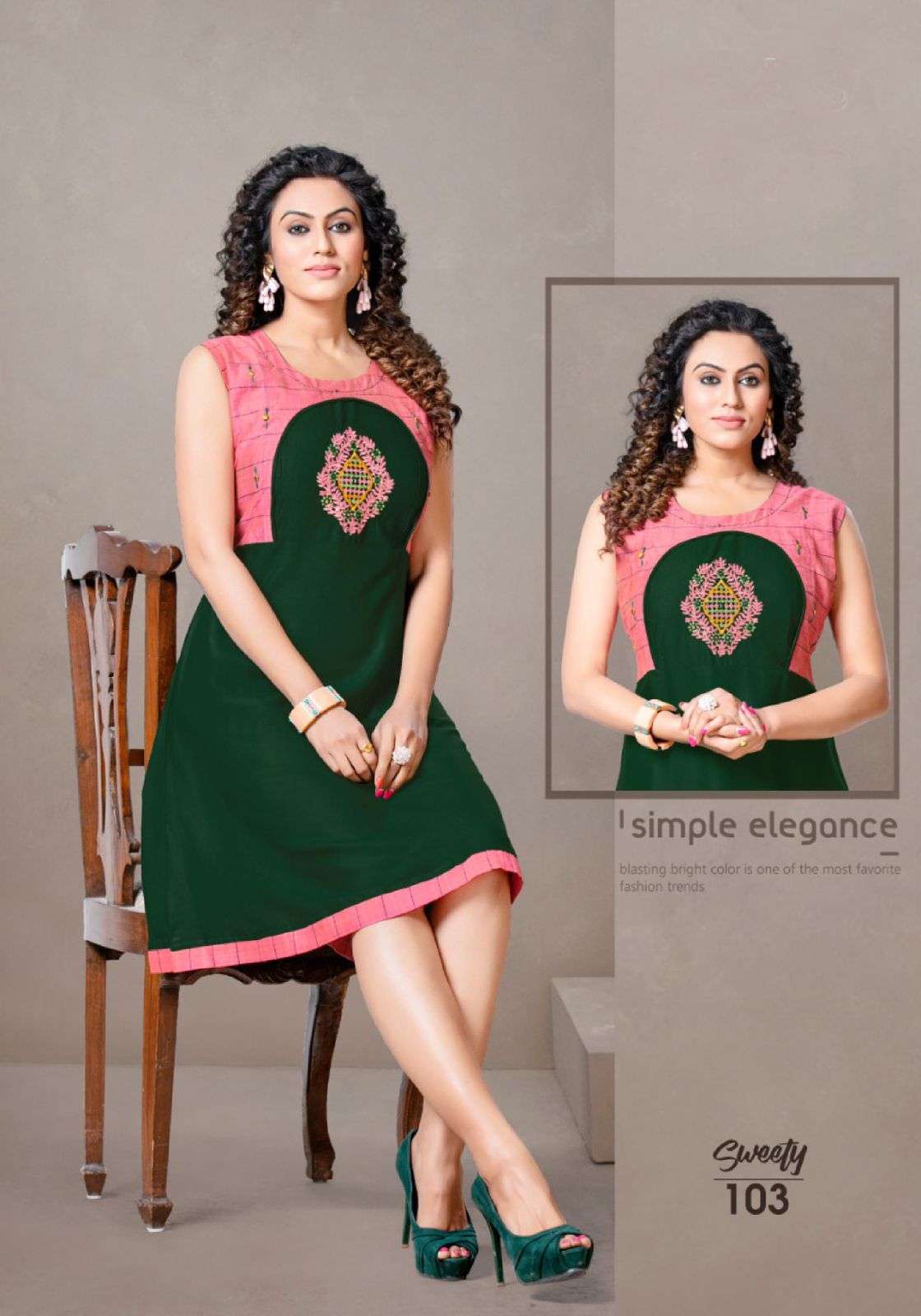 SWEETY HEAVY RAYON PLAIN WITH SILK HANDLOOM AND EMBROIDERY KURTI CATALOG WHOLESALER BEST RATE