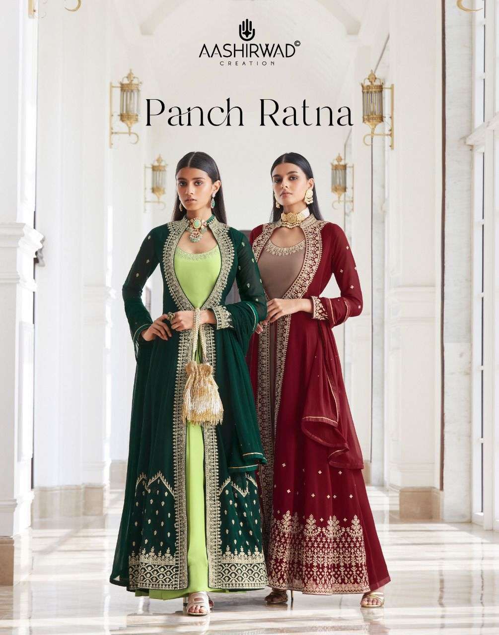 aashirwad panch ratna 8480-8483 series free size stitch dresses for women 