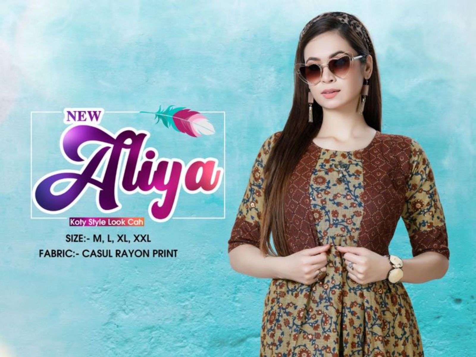 ALIYA BY BEAUTY QUEEN HEAVY CAPSULE RAYON 14KG KURTI WITH JACKET ATTACHED KURTI CATALOG  WHOLESALER BEST RATE