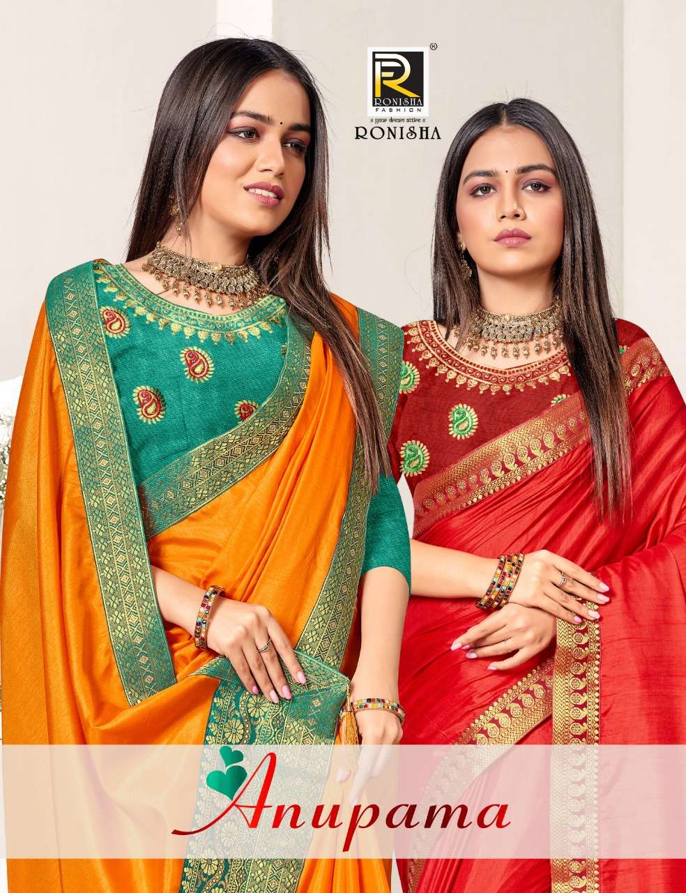 Anupama by Ranjna saree fancy border work blouse daily wear saree collection