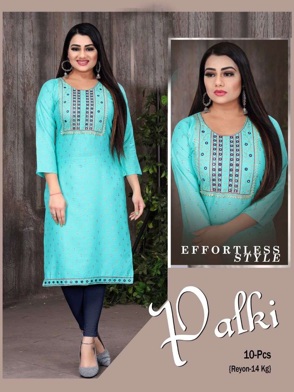 BEAUTY QUEEN PALKI HEAVY  Rayon Block Work Embroidered Kurti CATALOG WHOLESALER BEST RATE