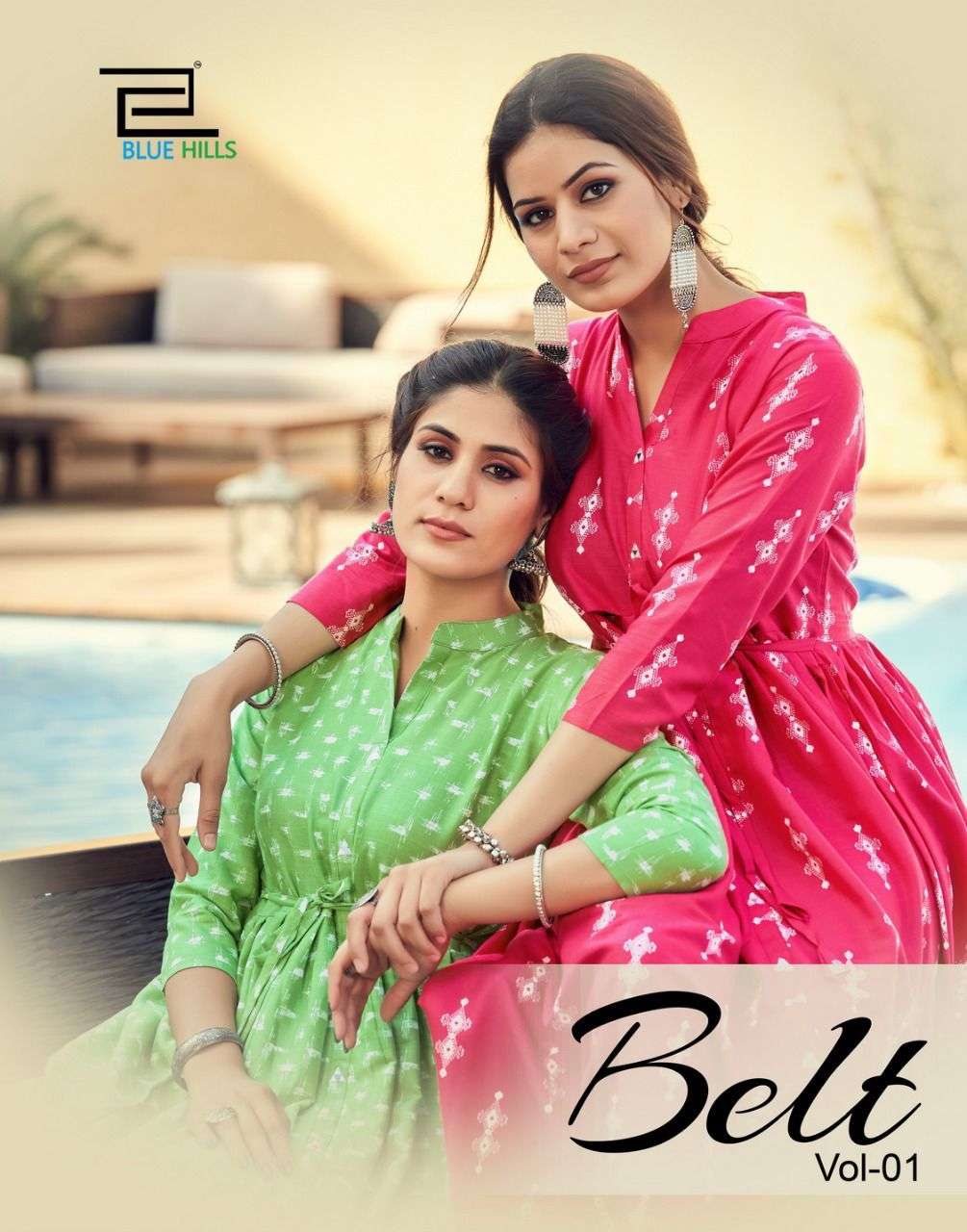 belt vol 1 by blue hills rayon long frill gown collection