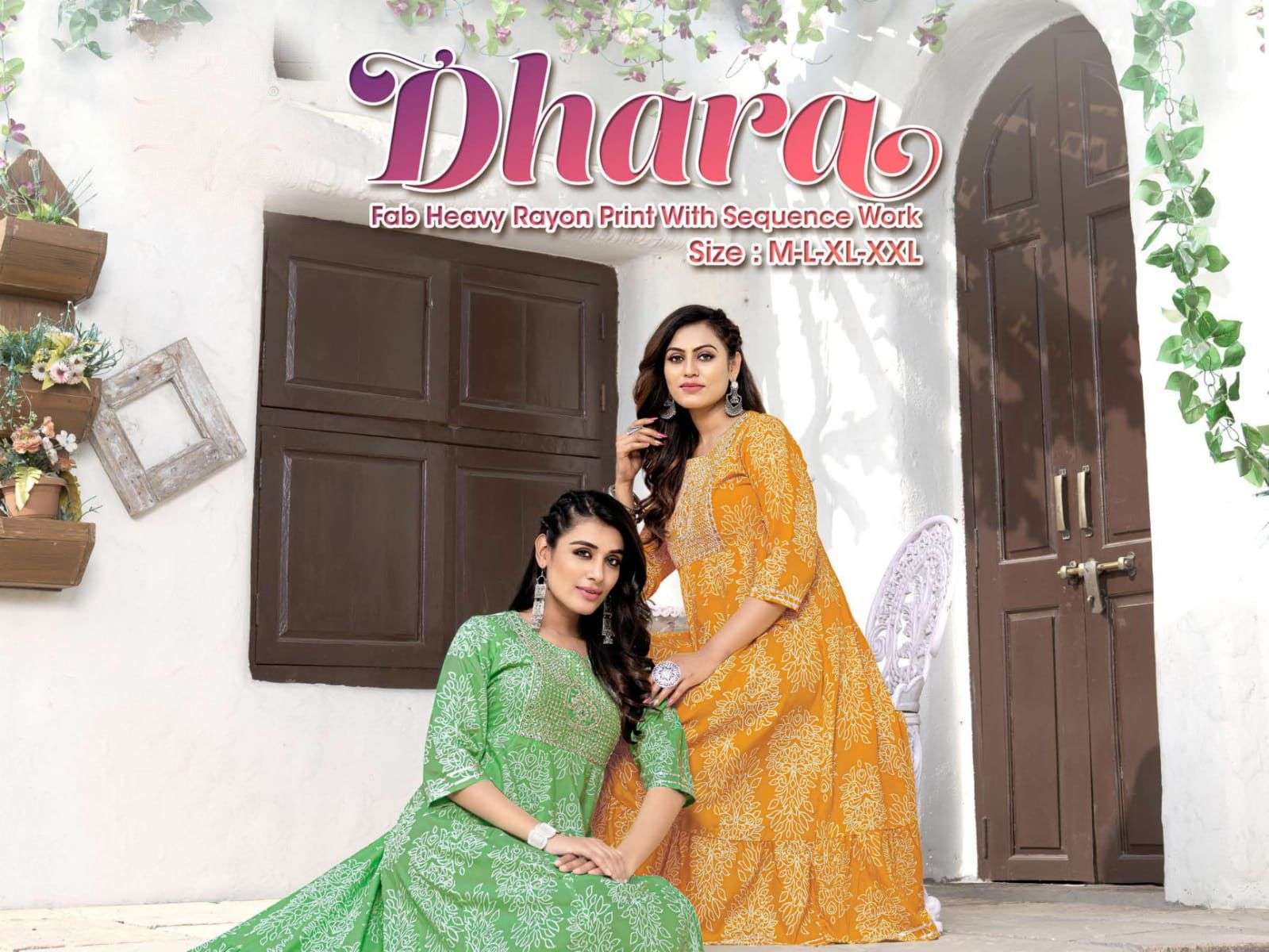 DHARA BY BEAUTY QUEEN HEAVY RAYON PRINT WORK KURTI CATALOG WHOLESALER BEST RATE