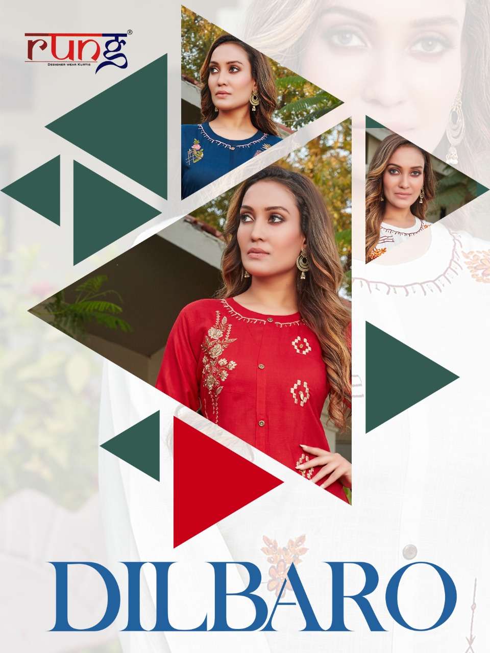 dilbaro by rung slub rayon casual wear kurtis