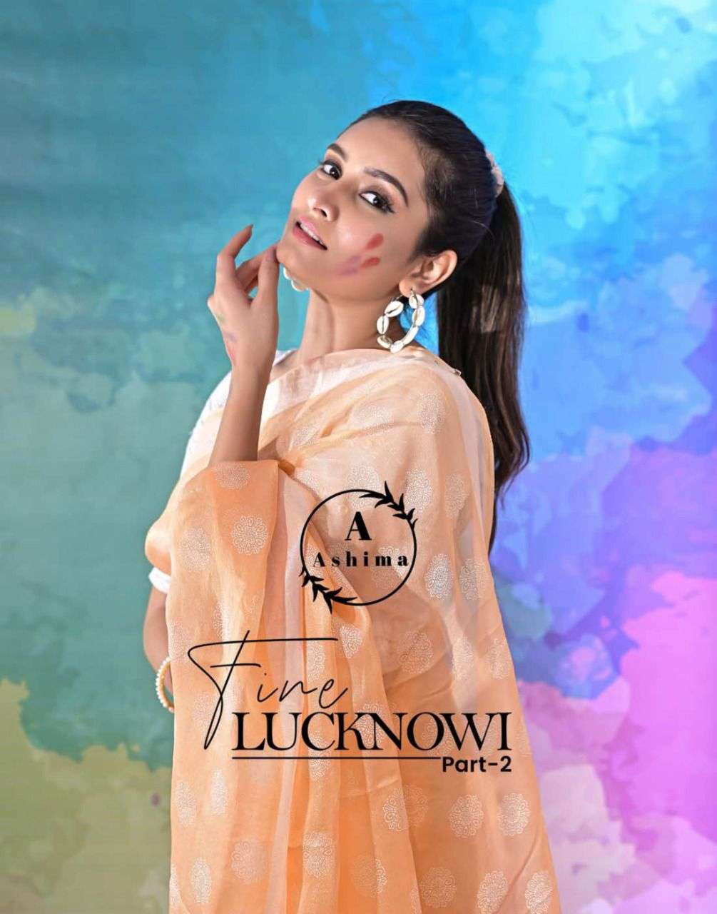 fine lucknowi vol 2 by ashima georgette saree with locknowi work blouse