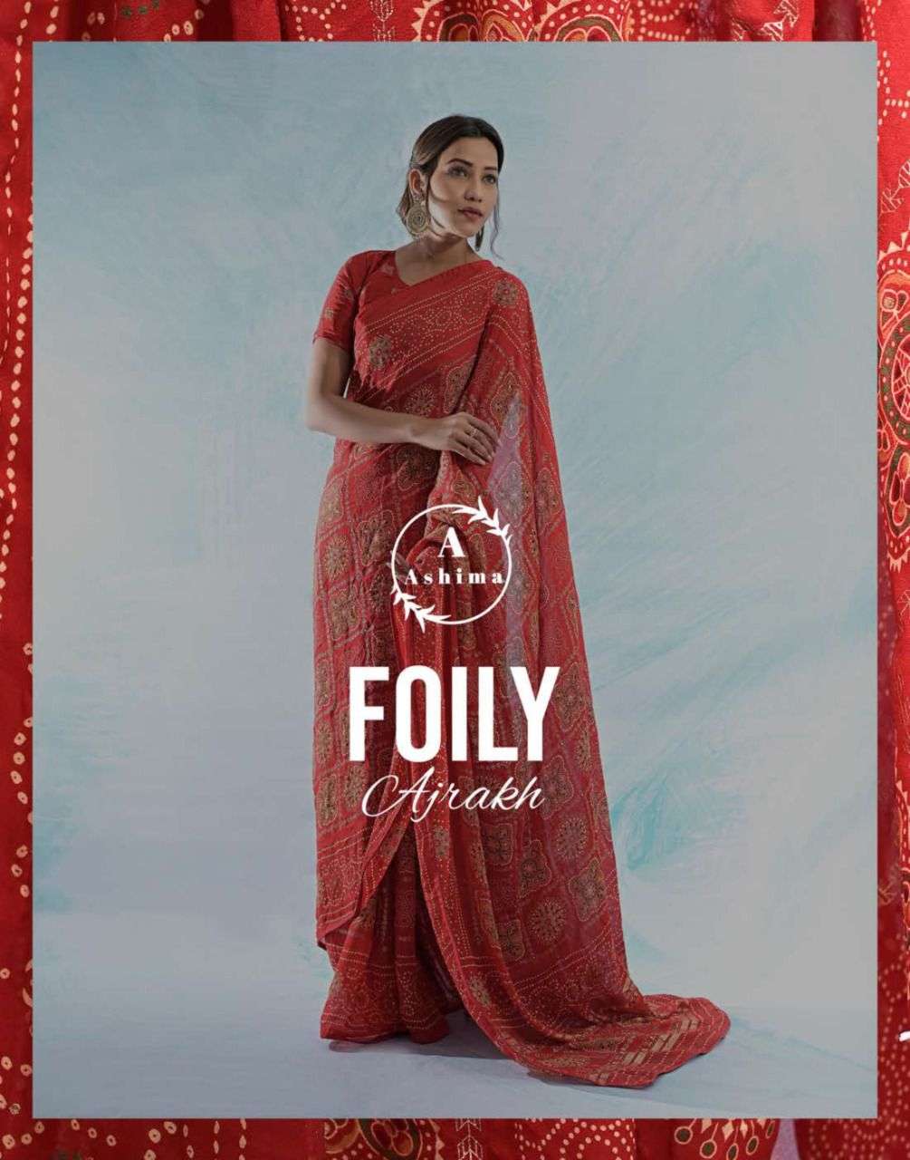 foily ajrakh by ashima moss ajrakh printed fancy sarees