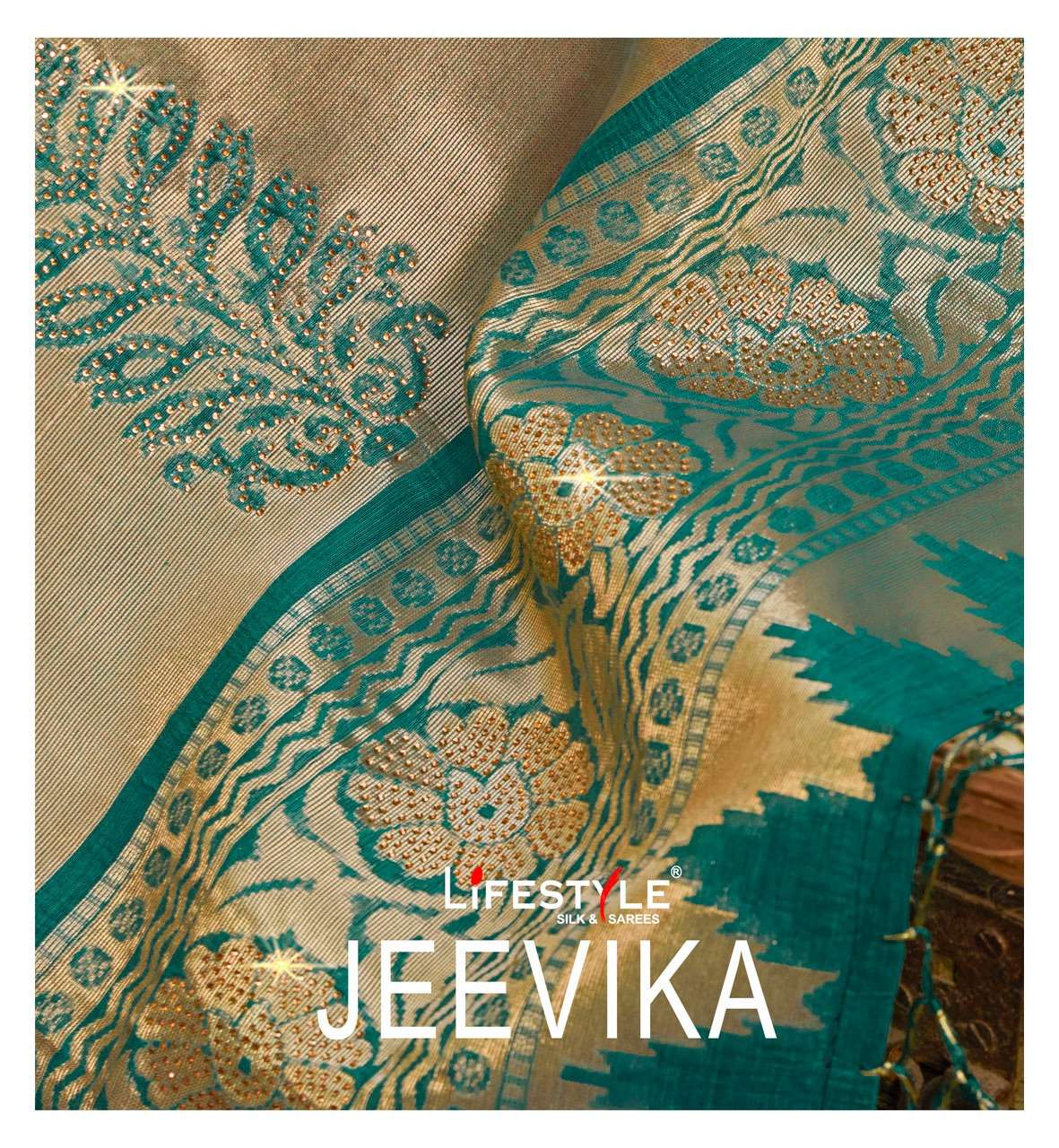 jeevika vol 1 by lifestyle chanderi silk wedding designer saree