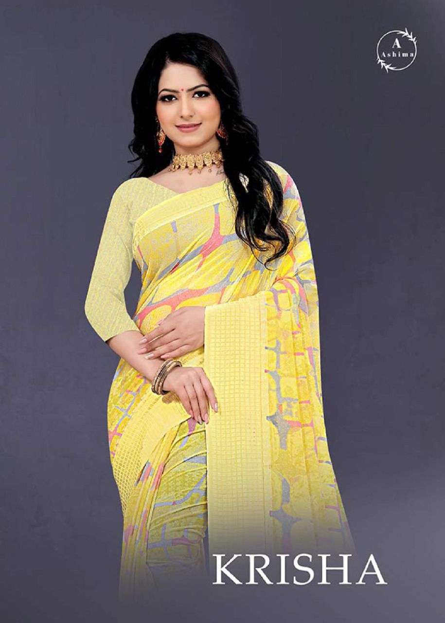 krisha by ashima georgette printed fancy sarees