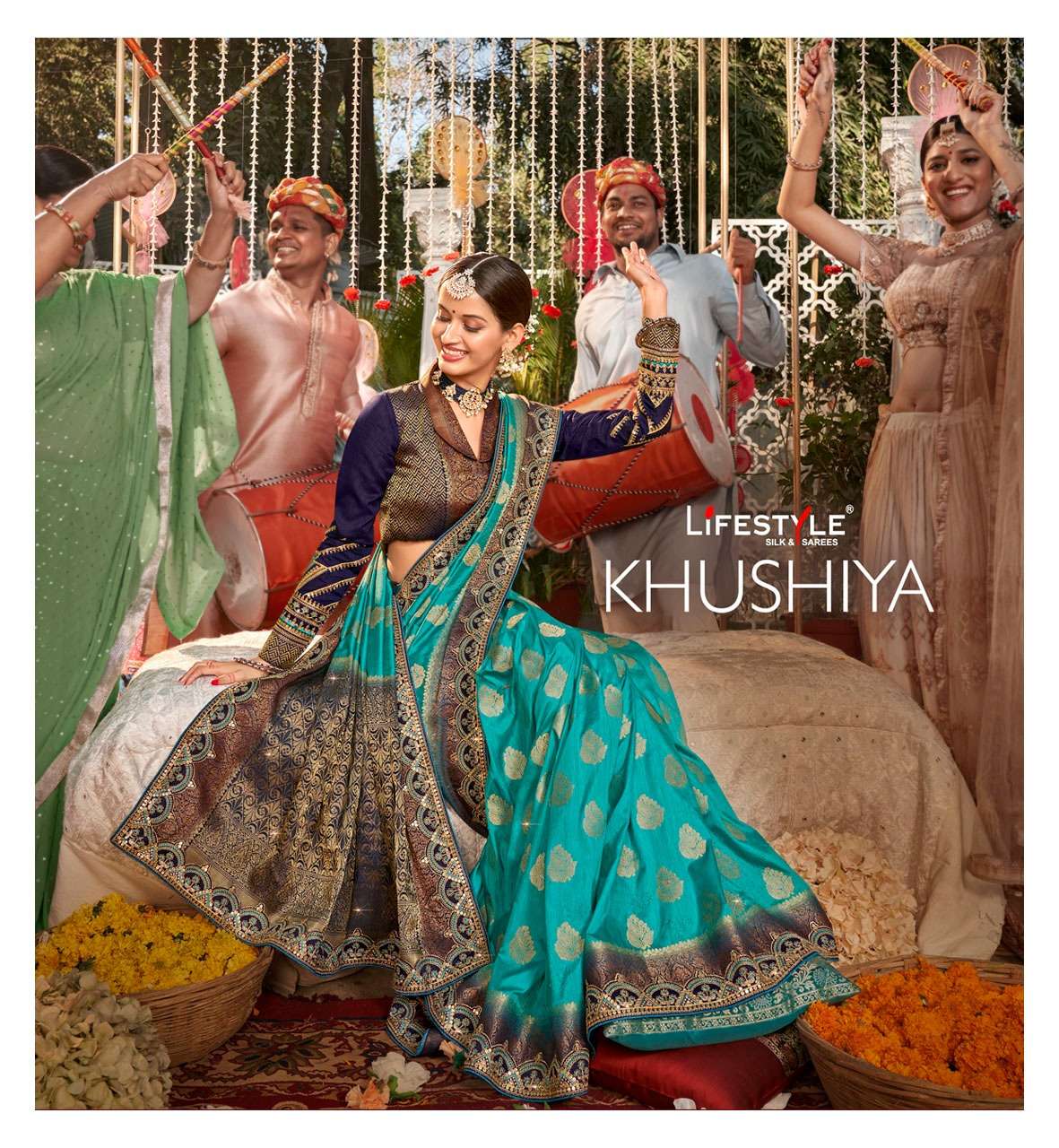 lifestyle khushiya vol 1 raw silk exclusive wedding fancy saree