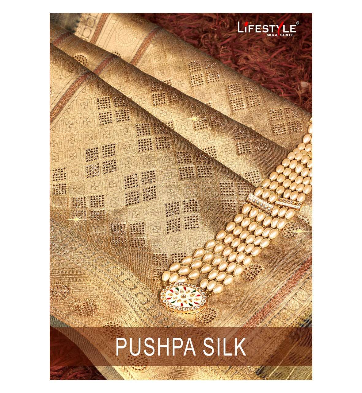 Lifestyle pushpa silk vol 1 cotton jari tissue fancy sarees collection