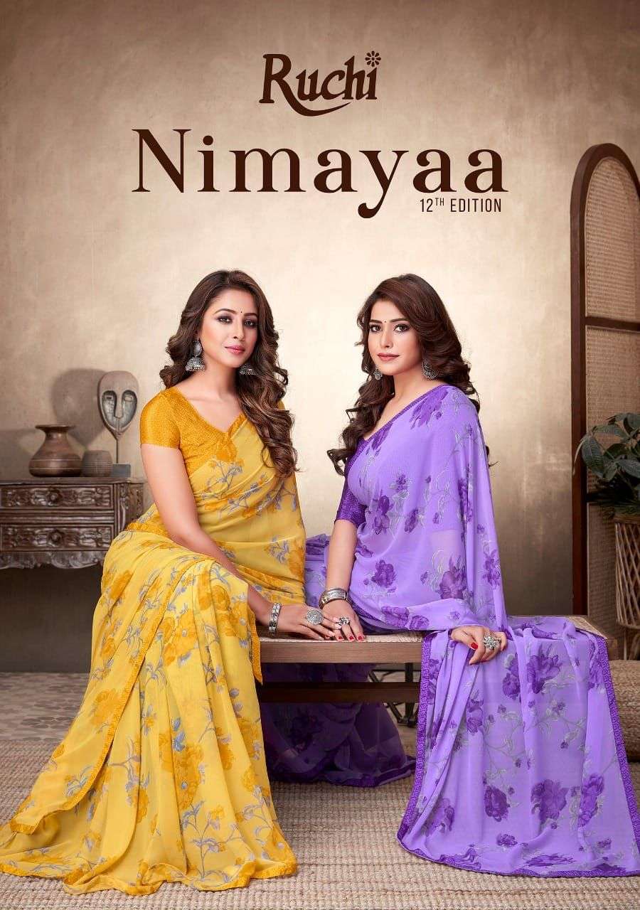 ruchi nimayaa vol 12 printed georgette saree