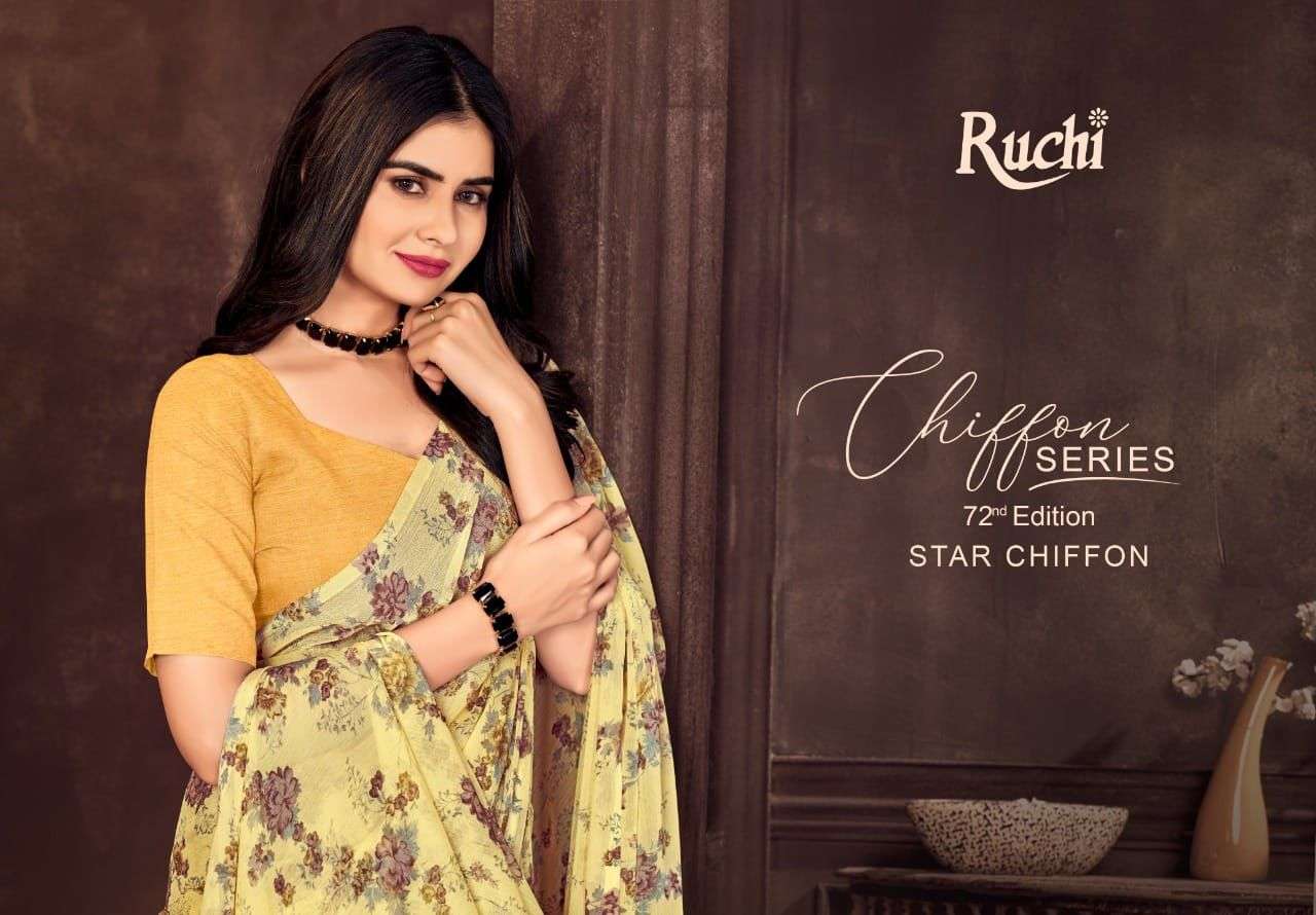 ruchi star chiffon vol 72 printed daily wear sarees