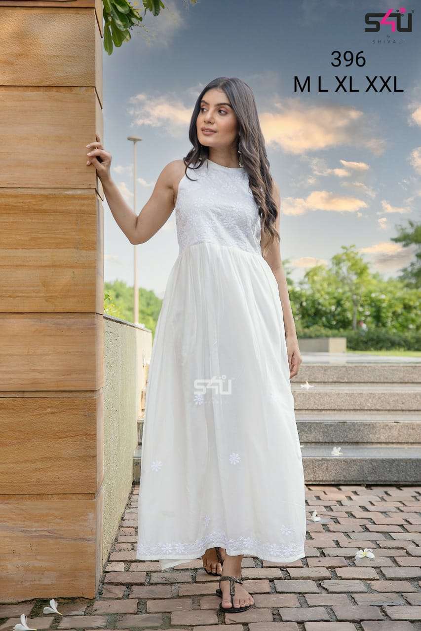 s4u 396 design combo set of white kurti supplier 