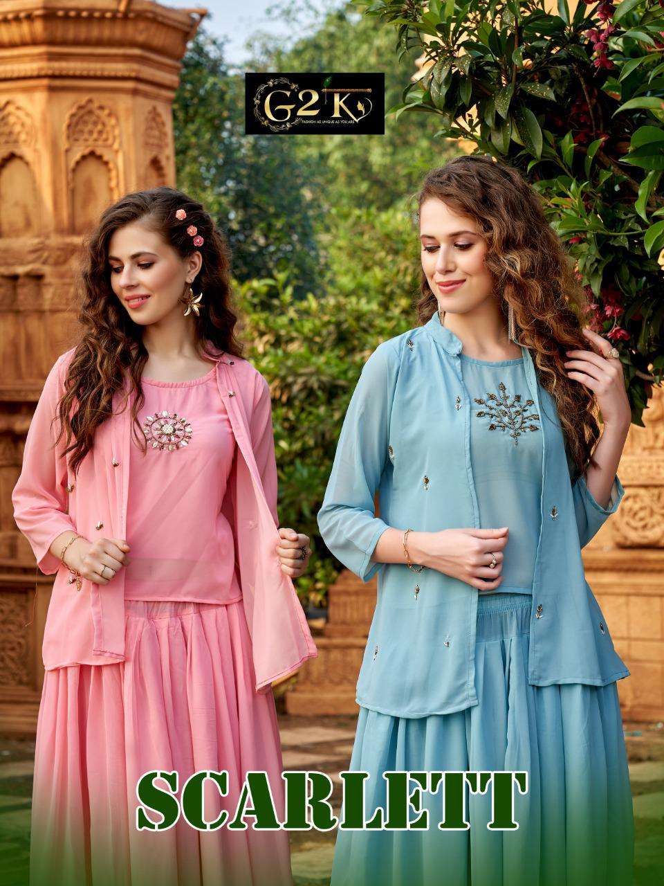 SCARLETT BY G2K HEAVY GEORGETTE (with linning inside) Top Skirt Jacket CATALOG WHOLESALER BEST RATE