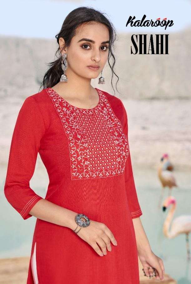 shahi by kalaroop rayon work formal wear kurtis