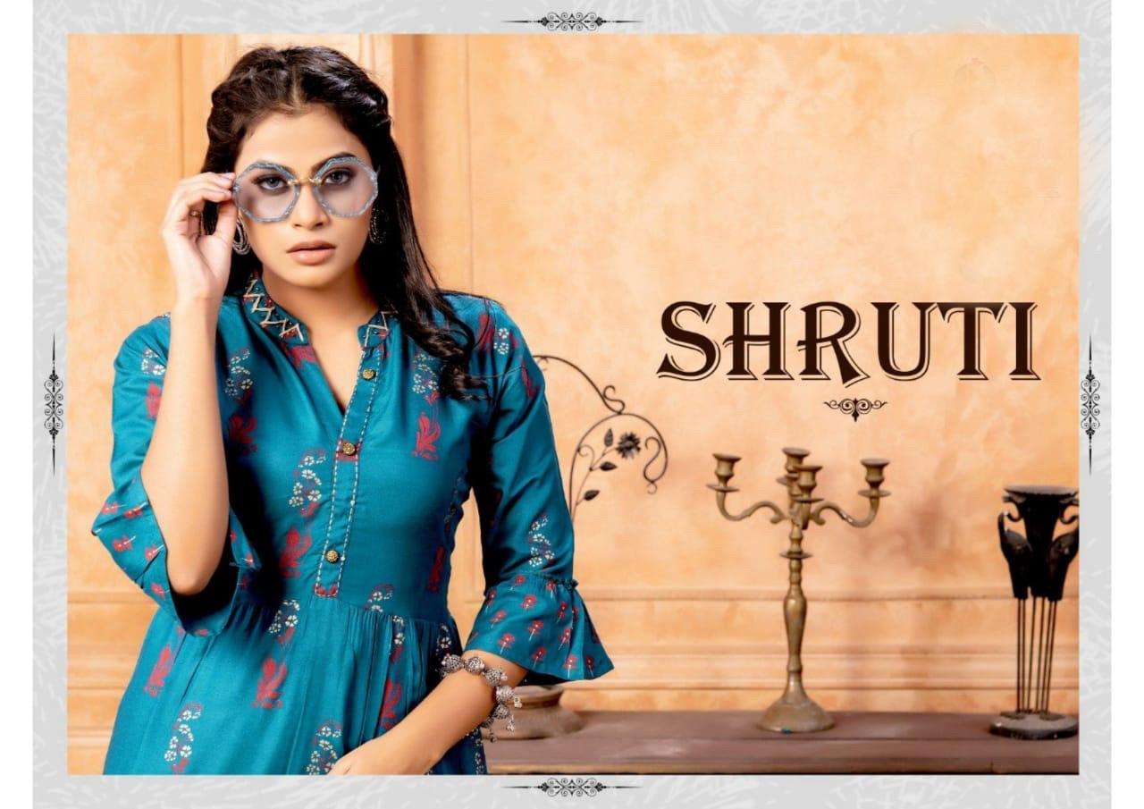 SHRUTI BY BEAUTY QUEEN HEAVY RAYON PRINT KURTI CATALOG WHOLESALER BEST RATE