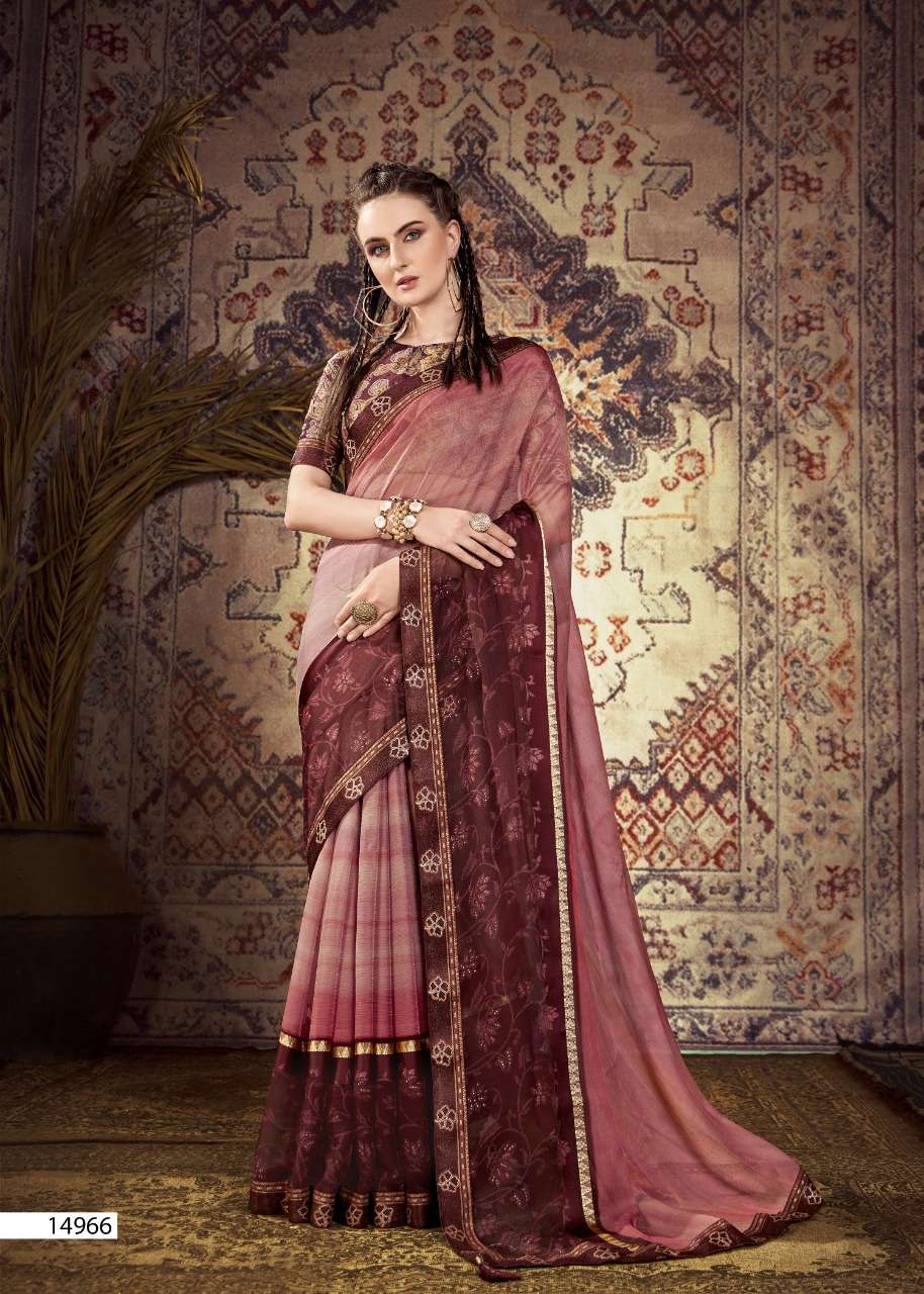 vallabhi twitter printed chiffon daily wear saree