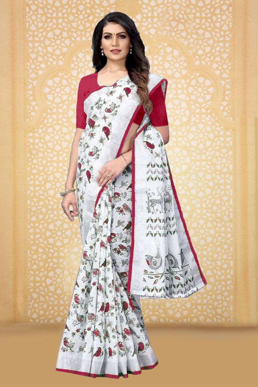 White parrot cotton  sarees lowest cost best price