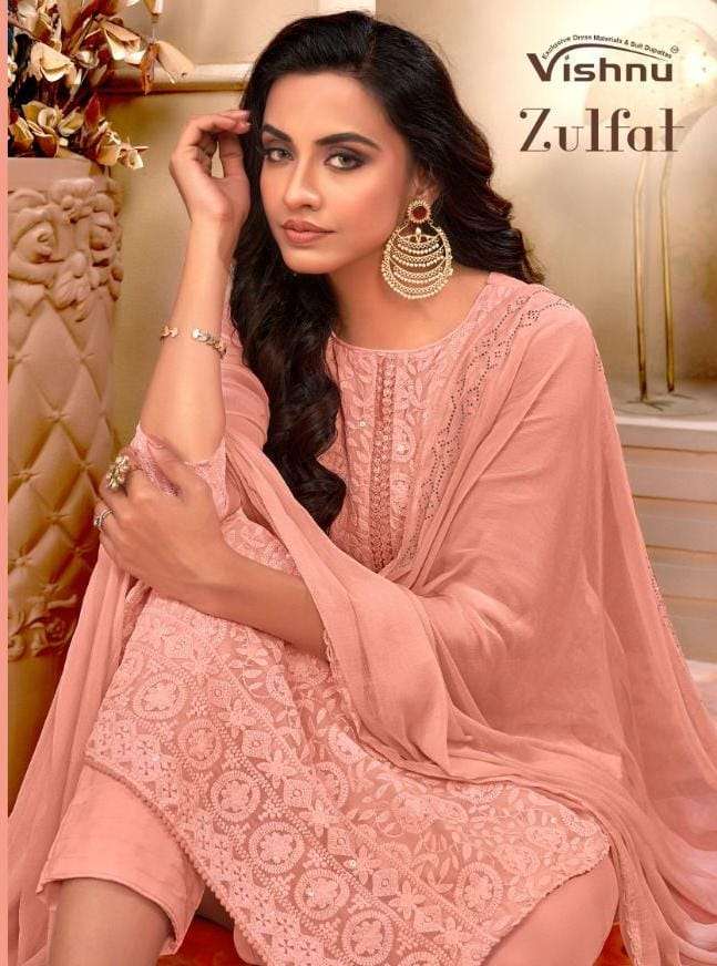 zulfat by vishnu georgette casual wear fancy dress materials