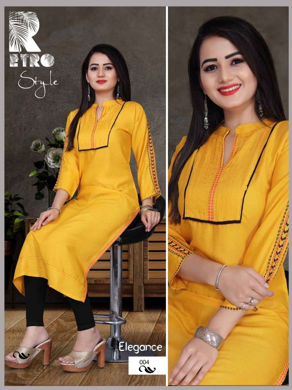 ELEGANCE HEAVY RAYON WWORK KURTI CATALOG WHOLESALER BEST RATE