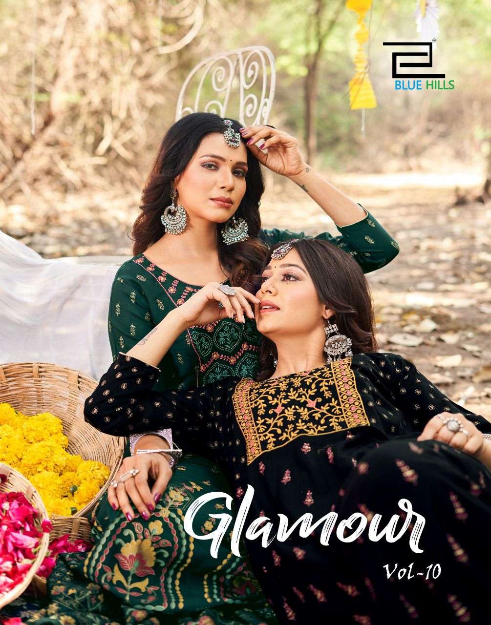 glamour vol 10 by blue hills rayon long designer gowns