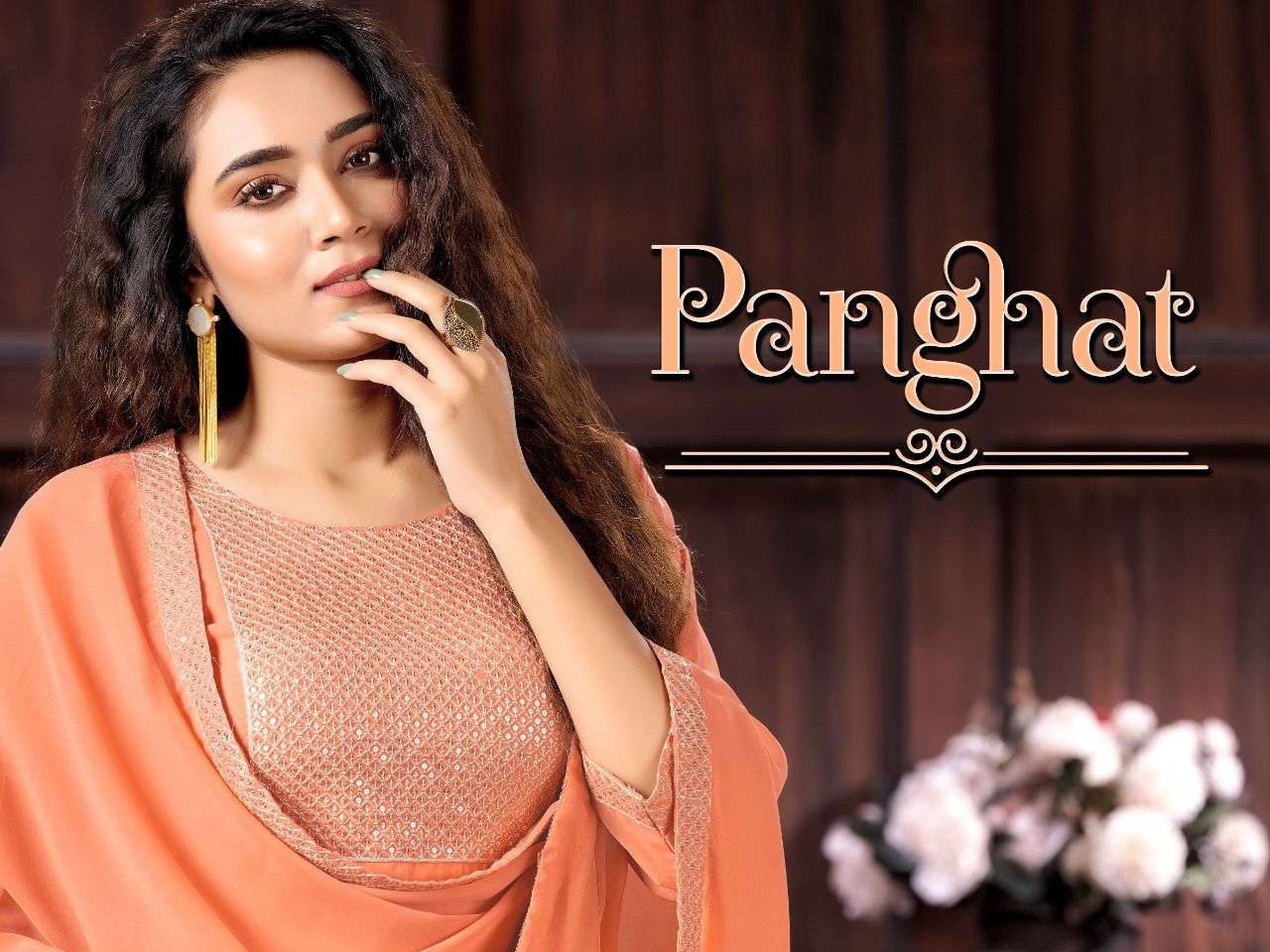 GOLD PANGHAT HEAVY SHIFON READYMADE SUIT CATALOG EHOLRSALER BEST RATE AHMEDABAD SURAT CHENNAI INDIA MALAYSIA