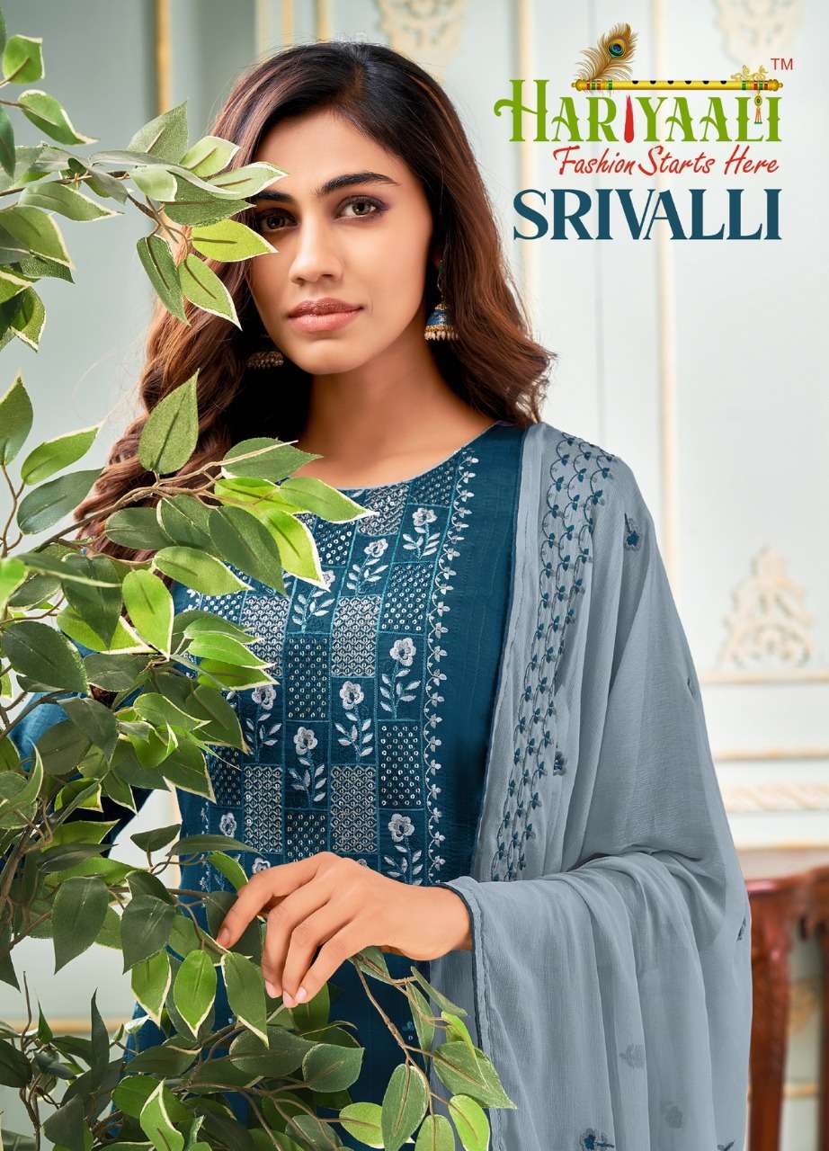 hariyaali srivalli readymade top with bottom and dupatta set 