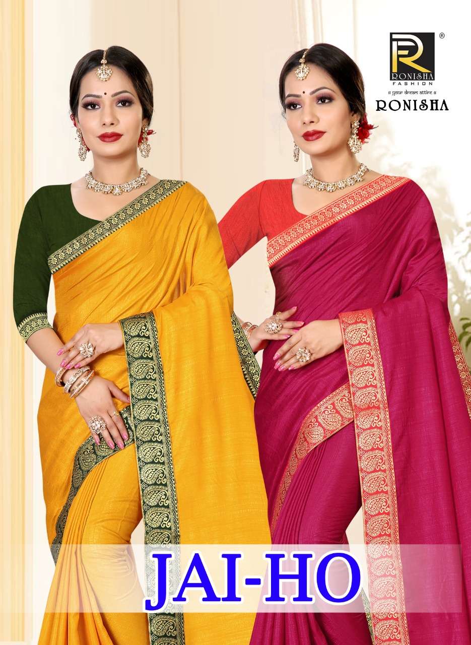 Jai ho by Ranjna saree fency border deliy wear sarees collection