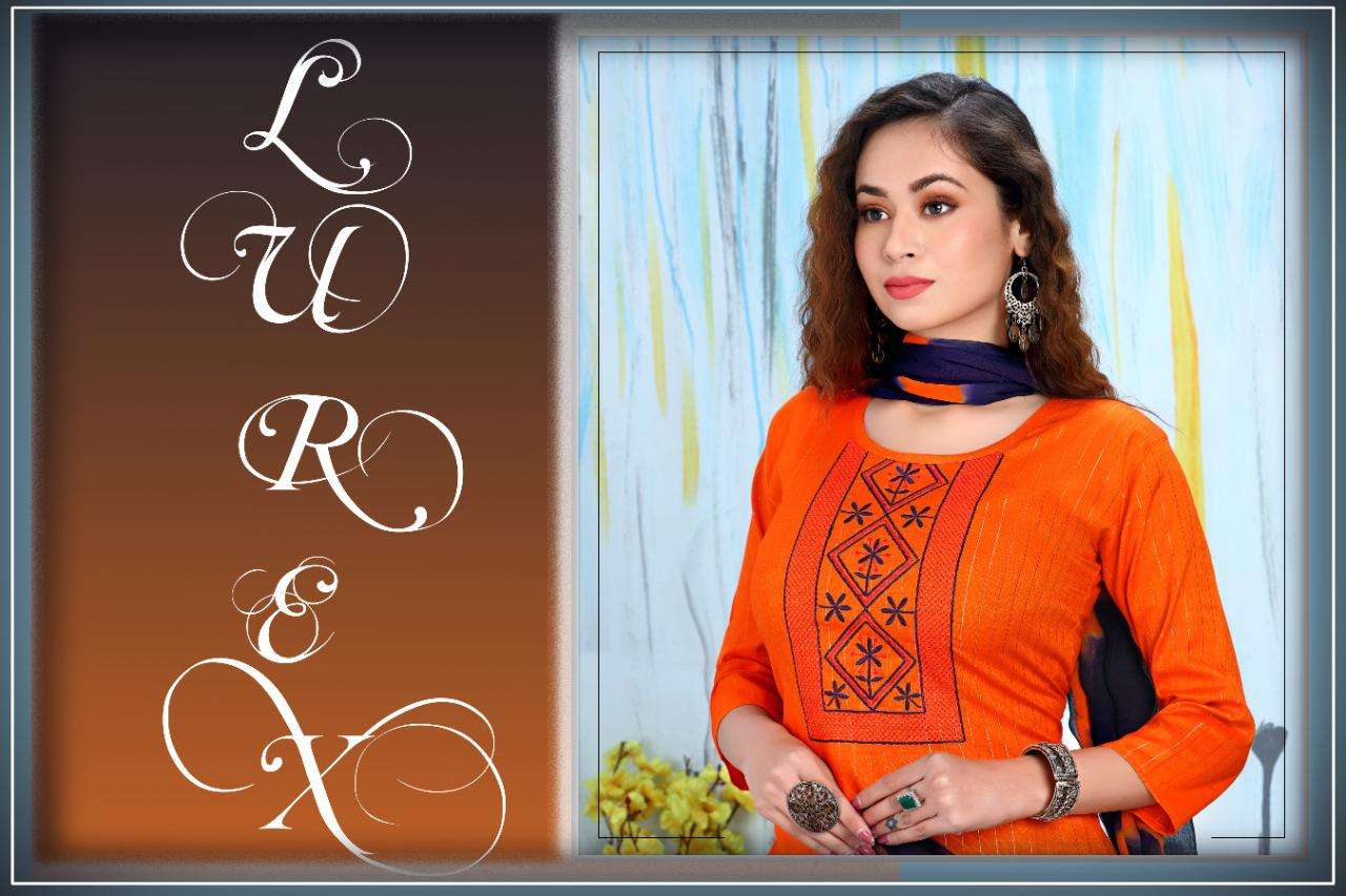 LUREX BY BEAUTY QUEEN HEAVY RAYON READYMADE SUIT CATALOG WHOLESALER BEST RATE