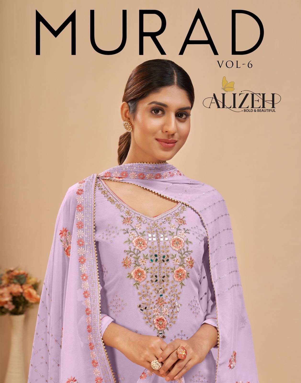 murad vol 6 by alizeh georgette embroidery fancy suits