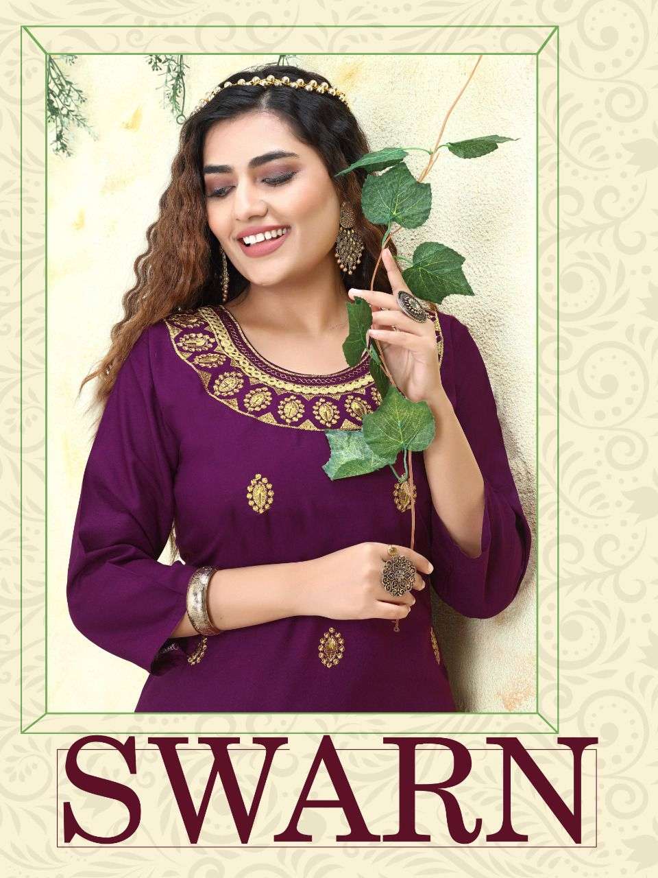  Swaran BY AKHAND JYOT HEAVY RAYON WORK KURTI CATALOG WHOLESALER BEST RATE