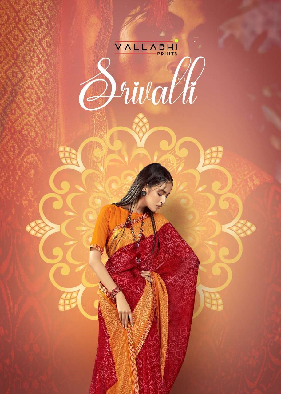 vallabhi prints srivalli georgette printed sarees collection in surat