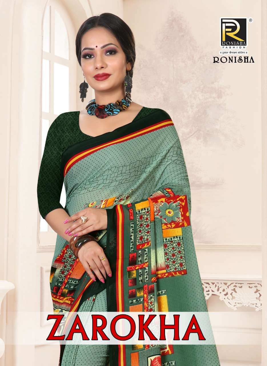 Zarokha by Ranjna saree renial cut 6 mt printed saree daily wear collection