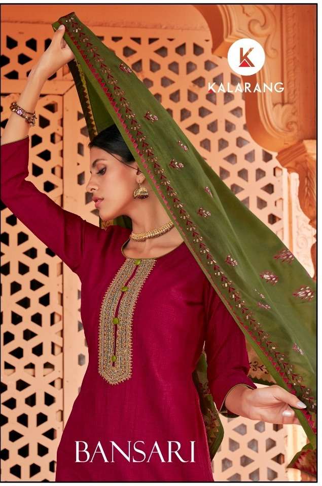 kalarang bansari parampara silk designer salwar kameez