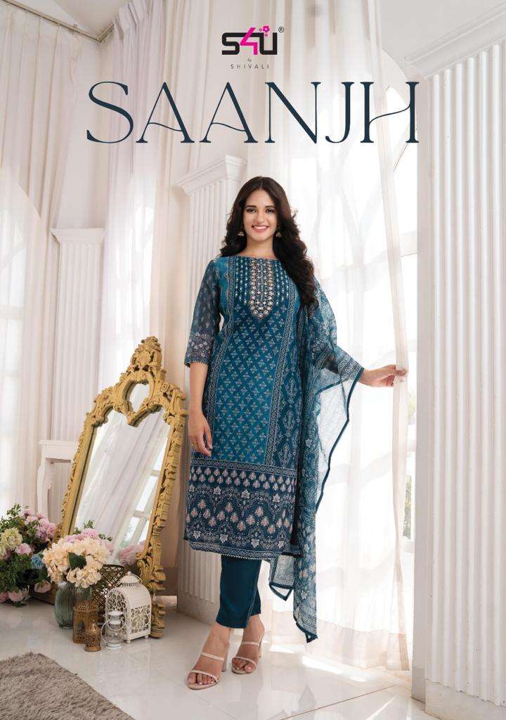 s4u saanjh classy look fancy readymade 3 piece collection